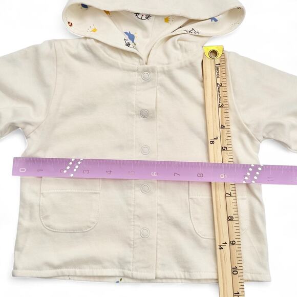 Nordstrom Baby Knotted Lined Hoodie Unisex Once Upon A Time Jacket Cream Newborn - Picture 8 of 8